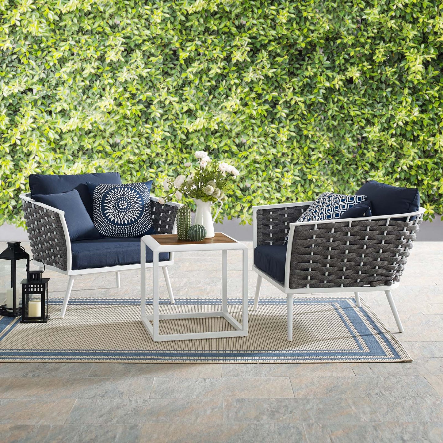 Modway Stance 3 Piece Outdoor Patio Aluminum Sectional Sofa Set | Outdoor Sofas, Loveseats & Sectionals | Modishstore-2