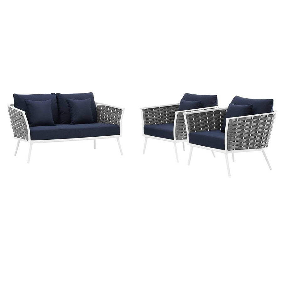 Modway Stance 3 Piece Outdoor Patio Aluminum Sectional Sofa Set-EEI-3170 | Outdoor Sofas, Loveseats & Sectionals | Modishstore