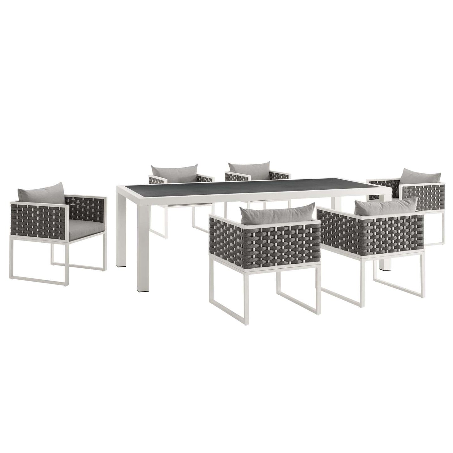 Modway Stance 7 Piece Outdoor Patio Aluminum Dining Set | Dining Sets | Modishstore