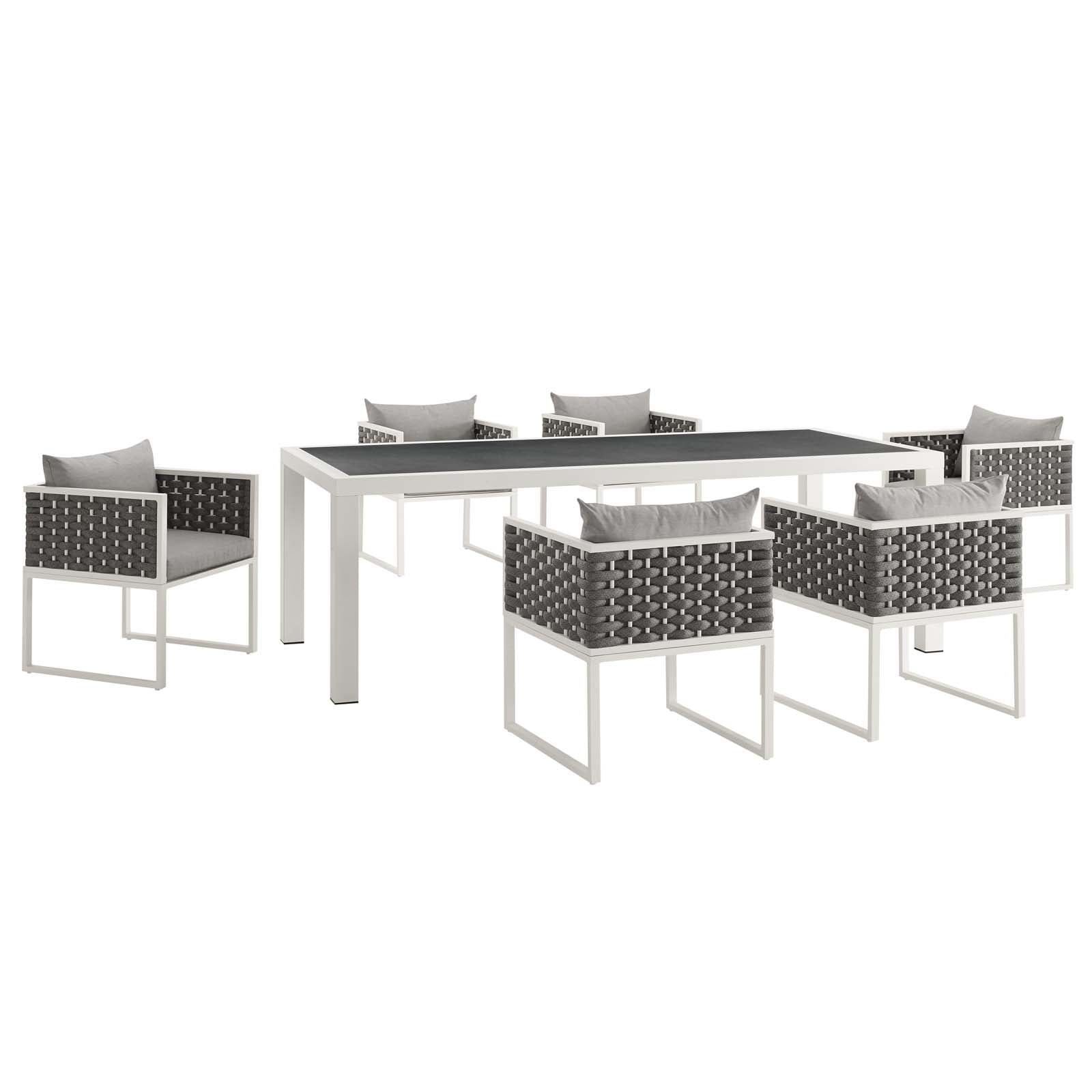 Modway Stance 7 Piece Outdoor Patio Aluminum Dining Set | Dining Sets | Modishstore