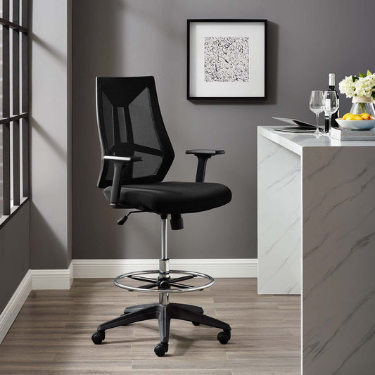 Modway Extol Mesh Drafting Chair Black | Office Chairs