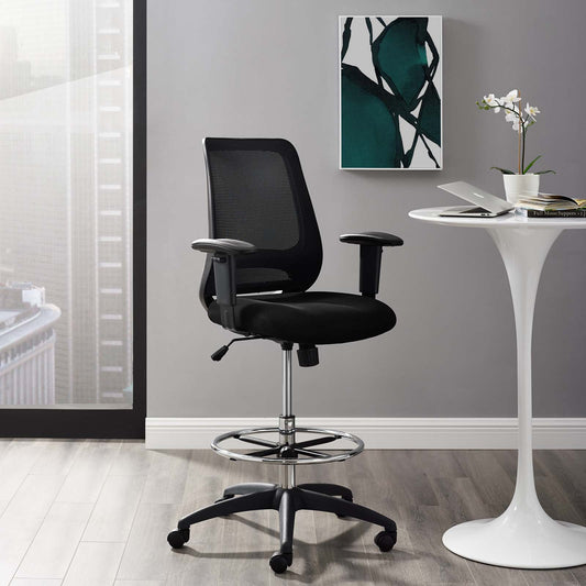 Modway Forge Mesh Drafting Chair Black | Office Chairs