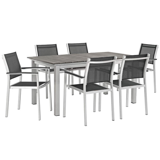 Modway Shore 7 Piece Outdoor Patio Aluminum Outdoor Dining Set- EEI-3200 | Outdoor Dining Set | Modishstore