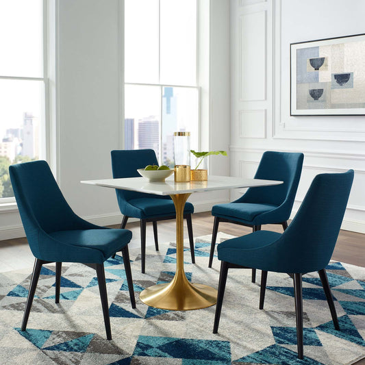 Modway Lippa 36" Square Wood Top Dining Table in Gold White | Dining Tables | Modishstore