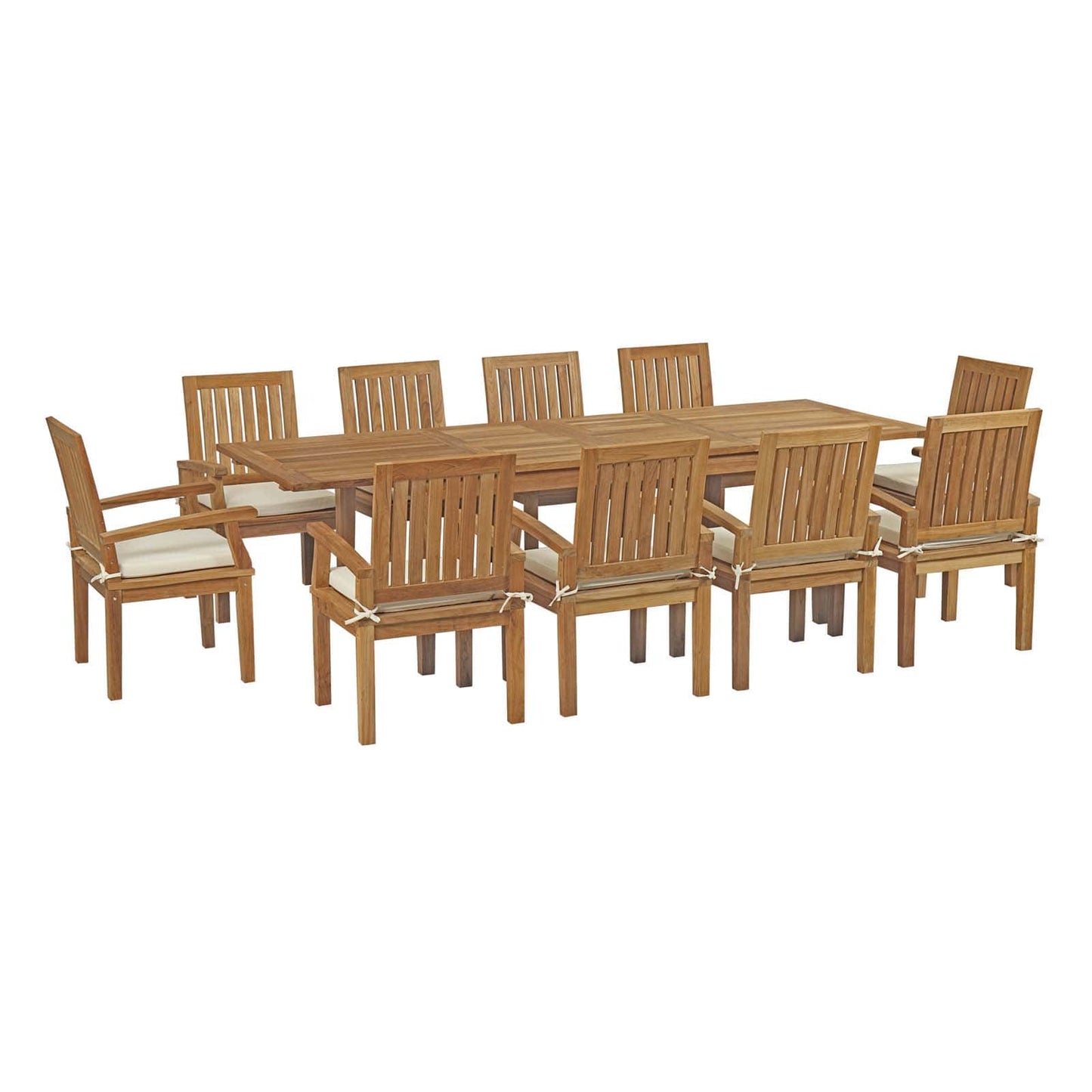 Modway Marina 11 Piece Outdoor Patio Teak Outdoor Dining Set-EEI-3283 | Outdoor Dining Set | Modishstore