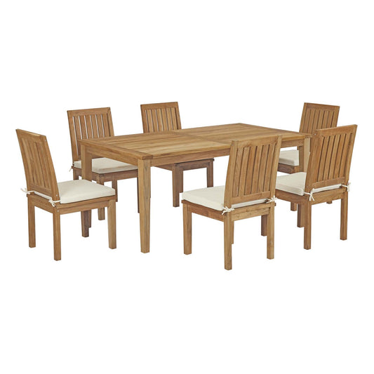 Modway Marina 7 Piece Outdoor Patio Teak Outdoor Dining Set-EEI-3294 | Outdoor Dining Set | Modishstore