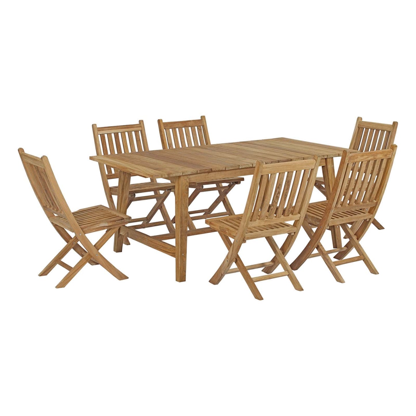 Modway Marina 7 Piece Outdoor Patio Teak Outdoor Dining Set-EEI-3298 | Outdoor Dining Set | Modishstore