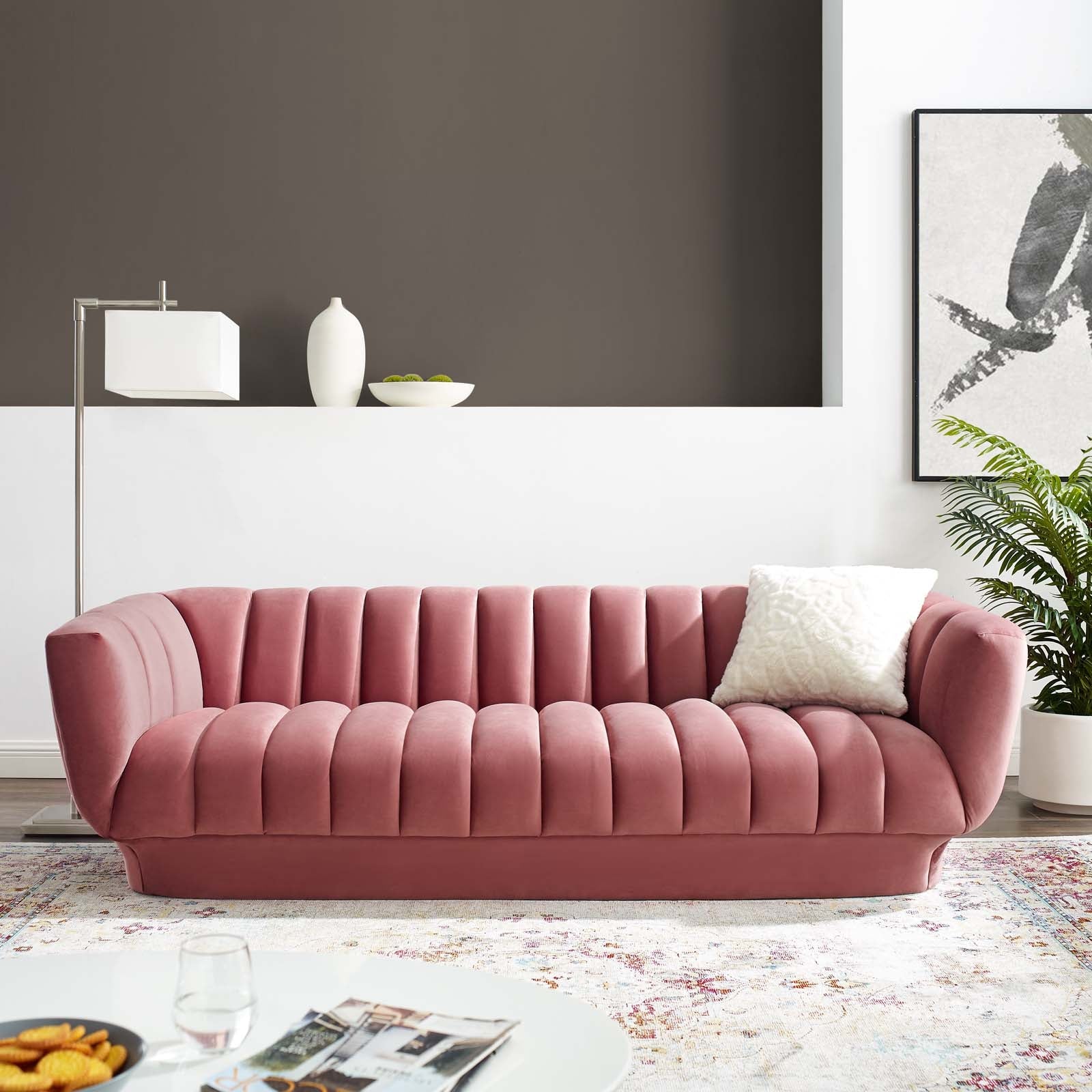 Modway Entertain Vertical Channel Tufted Performance Velvet Sofa | Sofas | 