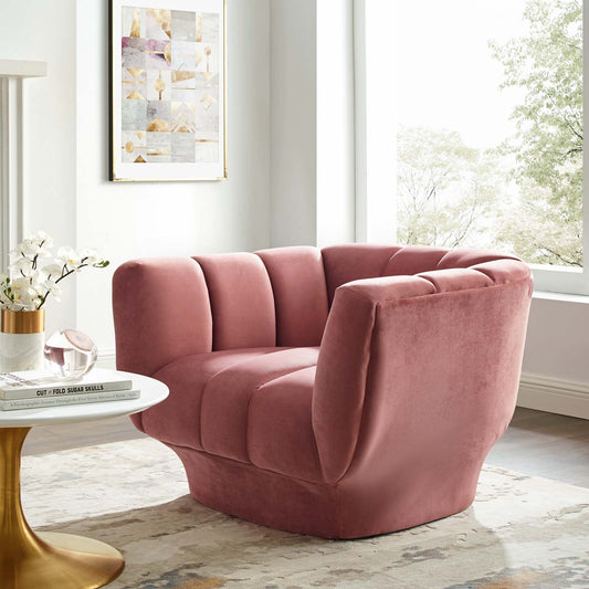 Modway Entertain Vertical Channel Tufted Performance Velvet Armchair | Armchairs | 