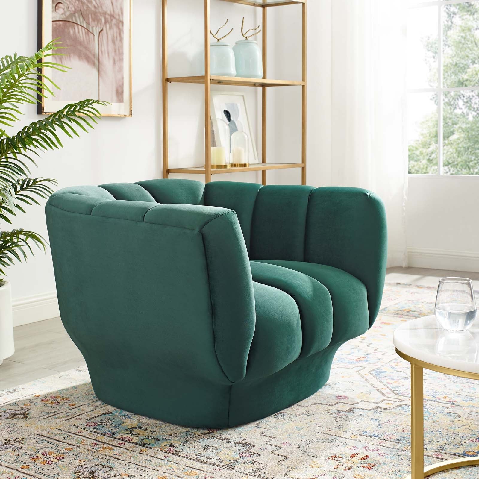 Modway Entertain Vertical Channel Tufted Performance Velvet Armchair | Armchairs | 