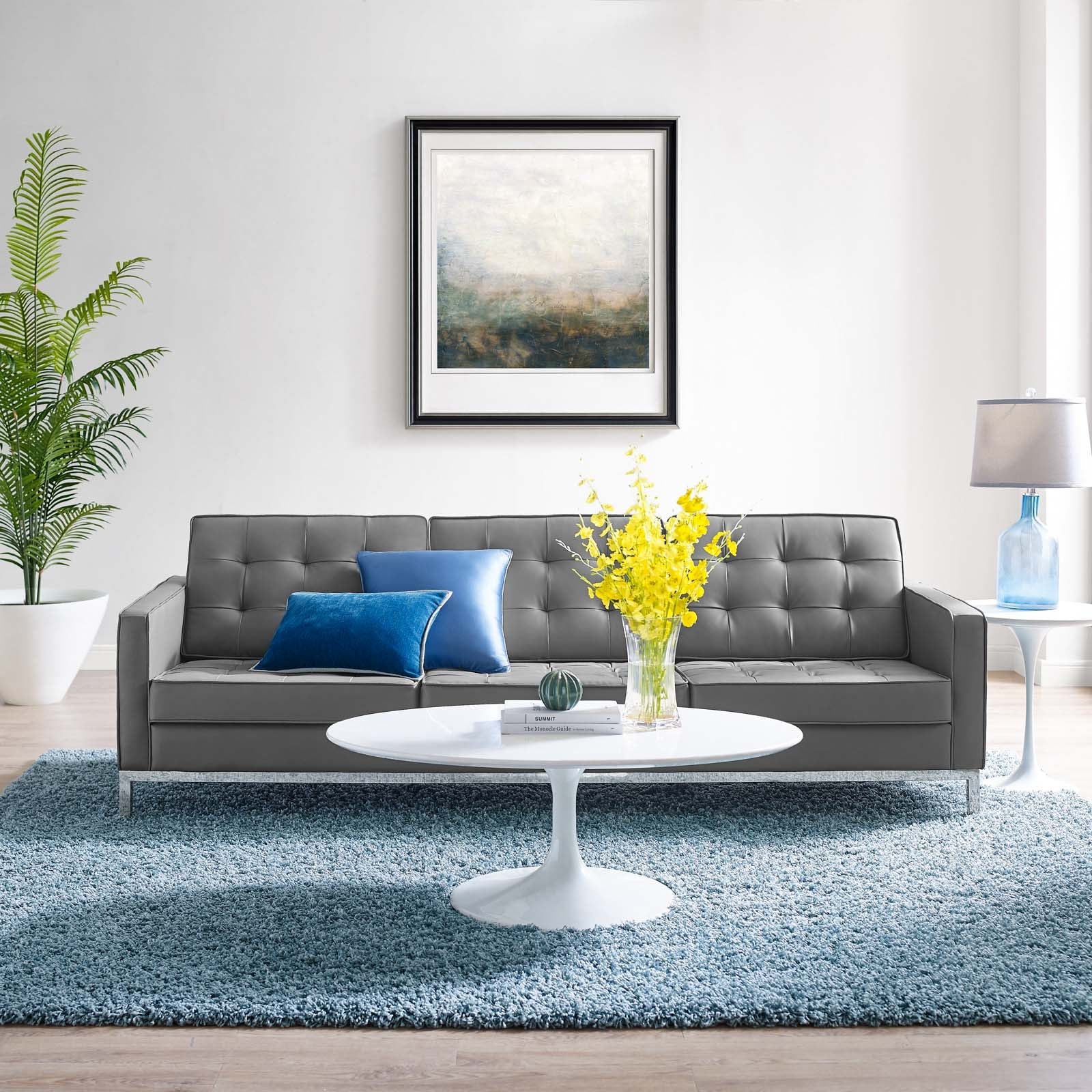 Modway Loft Tufted Button Upholstered Faux Leather Sofa | Sofas | Modishstore-4