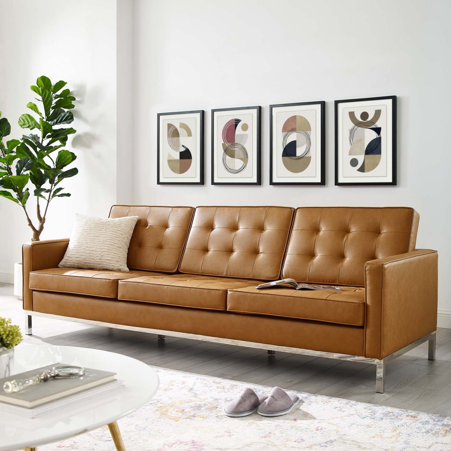Modway Loft Tufted Button Upholstered Faux Leather Sofa | Sofas | Modishstore-2