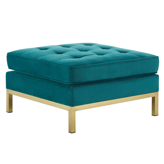 Loft Gold Stainless Steel Leg Performance Velvet Ottoman By Modway - EEI-3396 | Ottomans - 2