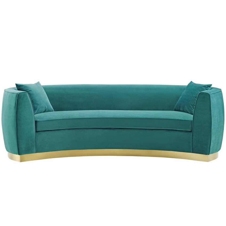 Modway Resolute Curved Performance Velvet Sofa | Sofas | Modishstore-3
