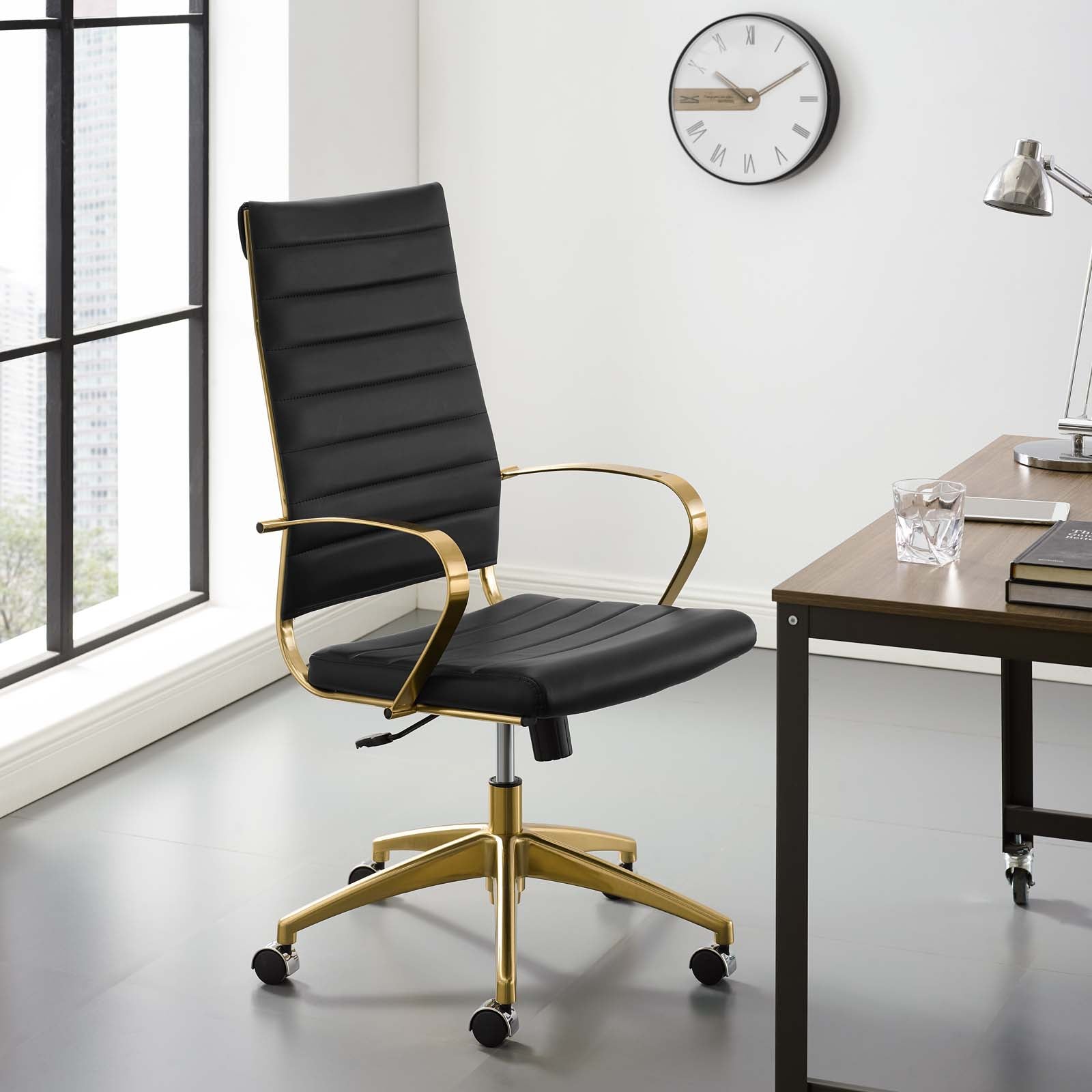 Modway Jive Gold Stainless Steel Highback Office Chair | Office Chairs
