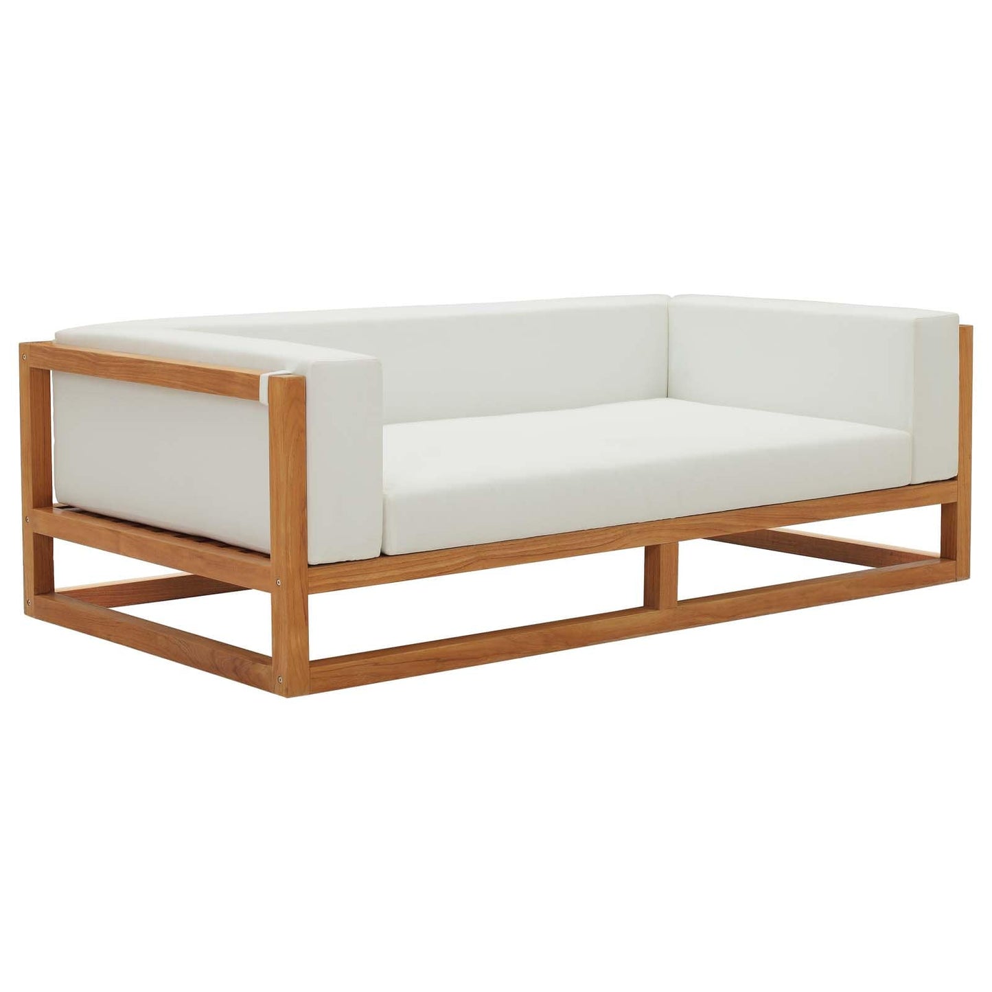 Modway Newbury Accent Lounge Outdoor Patio Premium Grade A Teak Wood Sofa | Outdoor Sofas, Loveseats & Sectionals | Modishstore