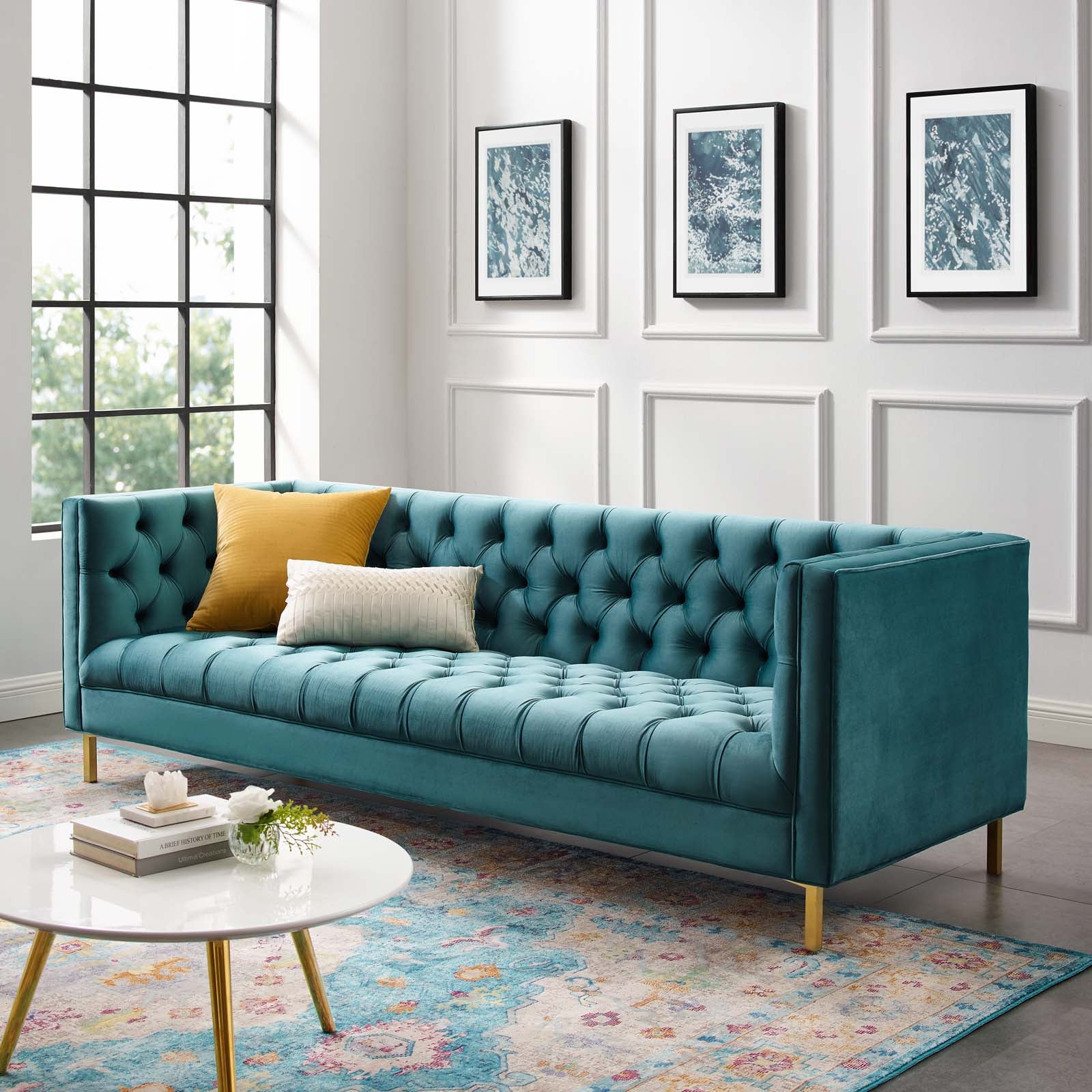 Modway Delight Tufted Button Performance Velvet Sofa | sofas | 