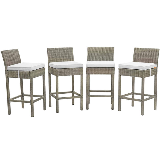 Modway Conduit Bar Stool Outdoor Patio Wicker Rattan Set of 4-EEI-3602 | Bar Stools | 