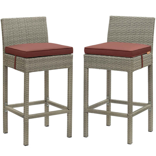 Modway Conduit Bar Stool Outdoor Patio Wicker Rattan Set of 2-EEI-3604 | Bar Stools | 