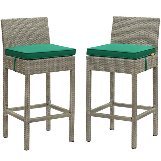 Modway Conduit Bar Stool Outdoor Patio Wicker Rattan Set of 2-EEI-3604 | Bar Stools | 