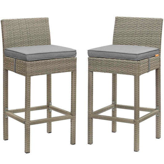Modway Conduit Bar Stool Outdoor Patio Wicker Rattan Set of 2-EEI-3604 | Bar Stools | 