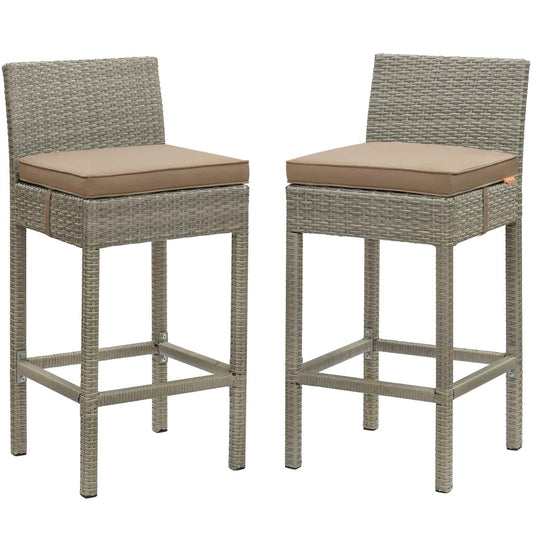 Modway Conduit Bar Stool Outdoor Patio Wicker Rattan Set of 2-EEI-3604 | Bar Stools | 
