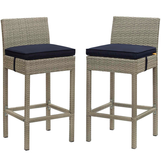 Modway Conduit Bar Stool Outdoor Patio Wicker Rattan Set of 2-EEI-3604 | Bar Stools | 