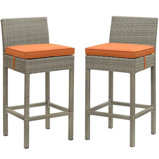 Modway Conduit Bar Stool Outdoor Patio Wicker Rattan Set of 2-EEI-3604 | Bar Stools | 