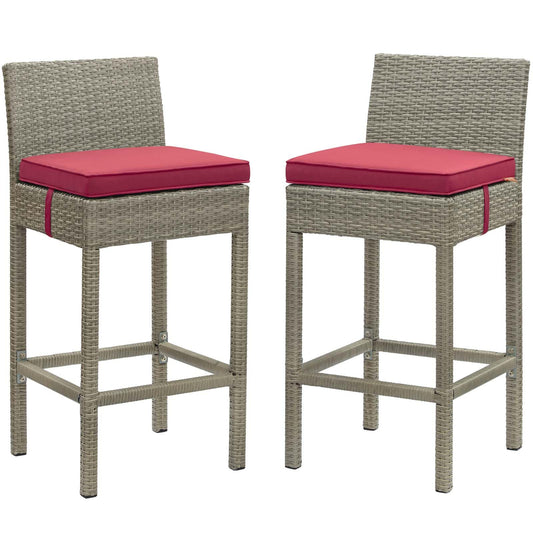 Modway Conduit Bar Stool Outdoor Patio Wicker Rattan Set of 2-EEI-3604 | Bar Stools | 