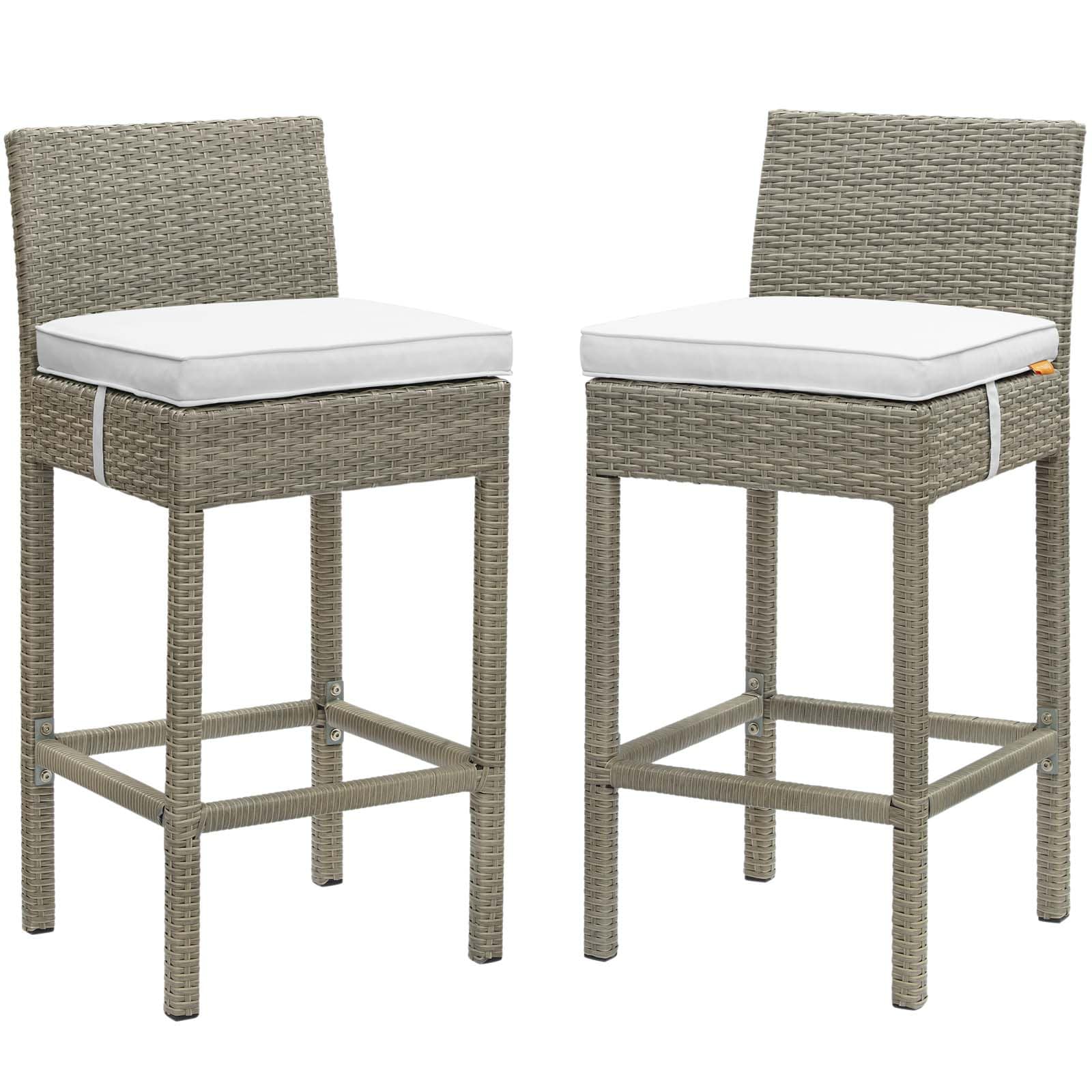 Modway Conduit Bar Stool Outdoor Patio Wicker Rattan Set of 2-EEI-3604 | Bar Stools | 
