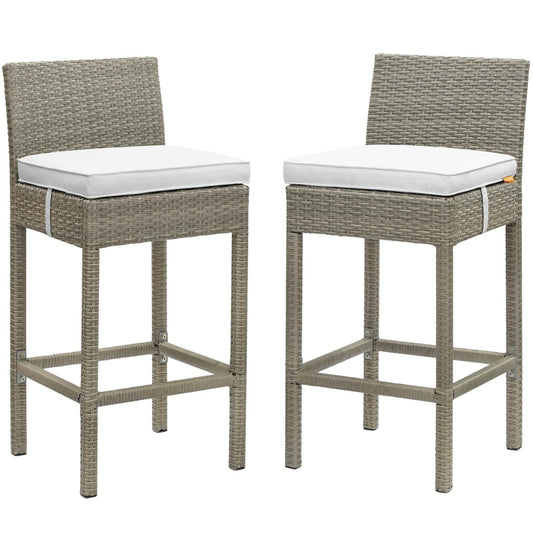 Modway Conduit Bar Stool Outdoor Patio Wicker Rattan Set of 2-EEI-3604 | Bar Stools | 