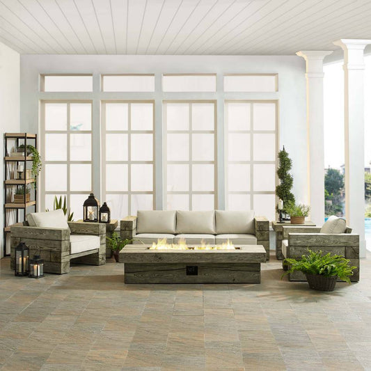 Modway Manteo Rustic Coastal Outdoor Patio Sunbrella® 5 Piece Set | Outdoor Patio Daybed | Modishstore