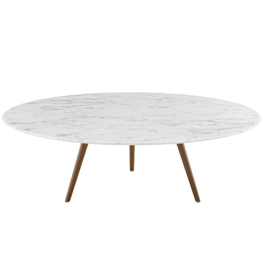 Modway Lippa 47" Round Artificial Marble Coffee Table with Tripod Base | Coffee Tables | Modishstore