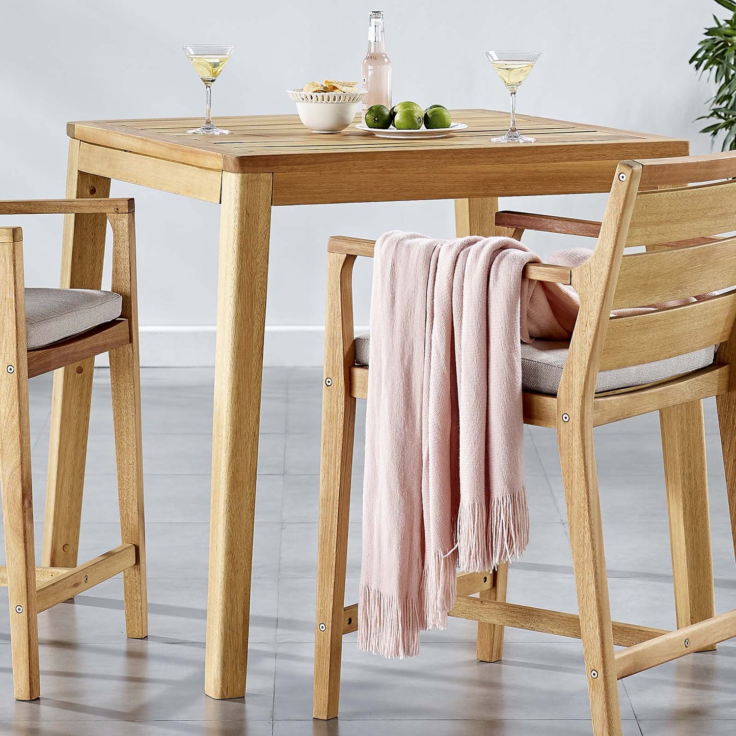 Modway Portsmouth Karri Wood Outdoor Patio Bar Table | Bar Table | Modishstore