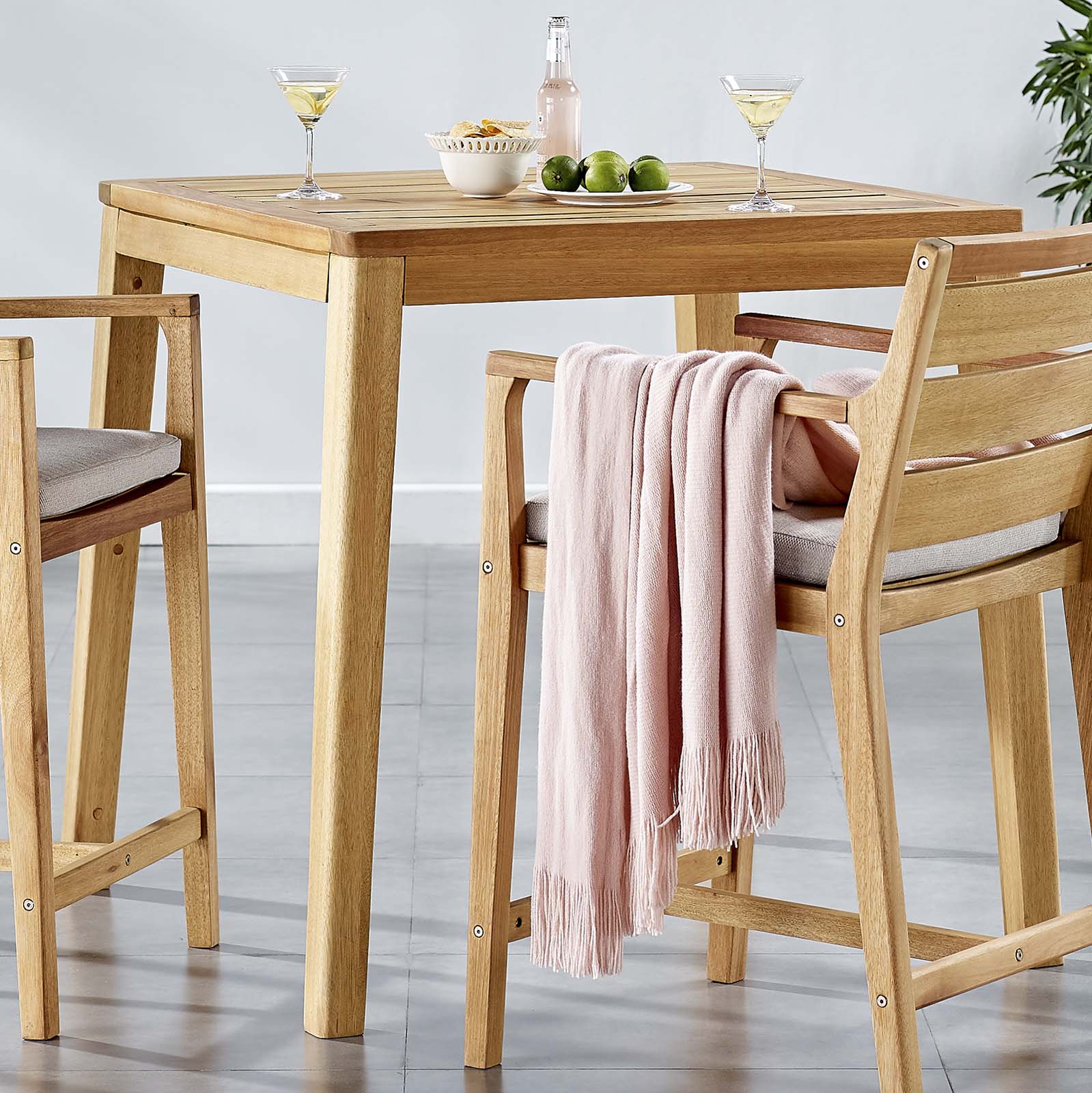 Modway Portsmouth Karri Wood Outdoor Patio Bar Table | Bar Table | Modishstore