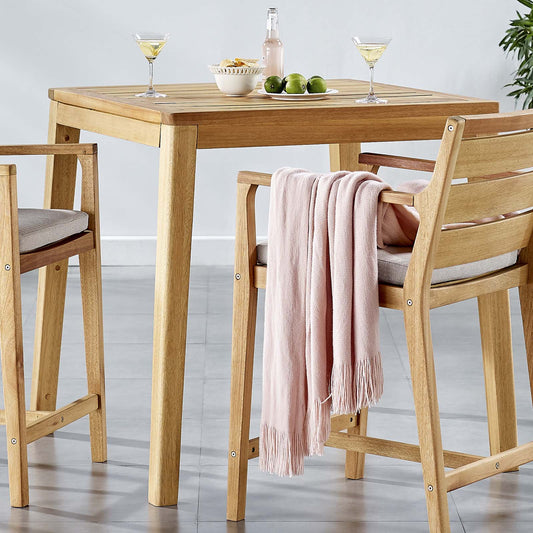 Modway Portsmouth Karri Wood Outdoor Patio Bar Table | Bar Table | Modishstore