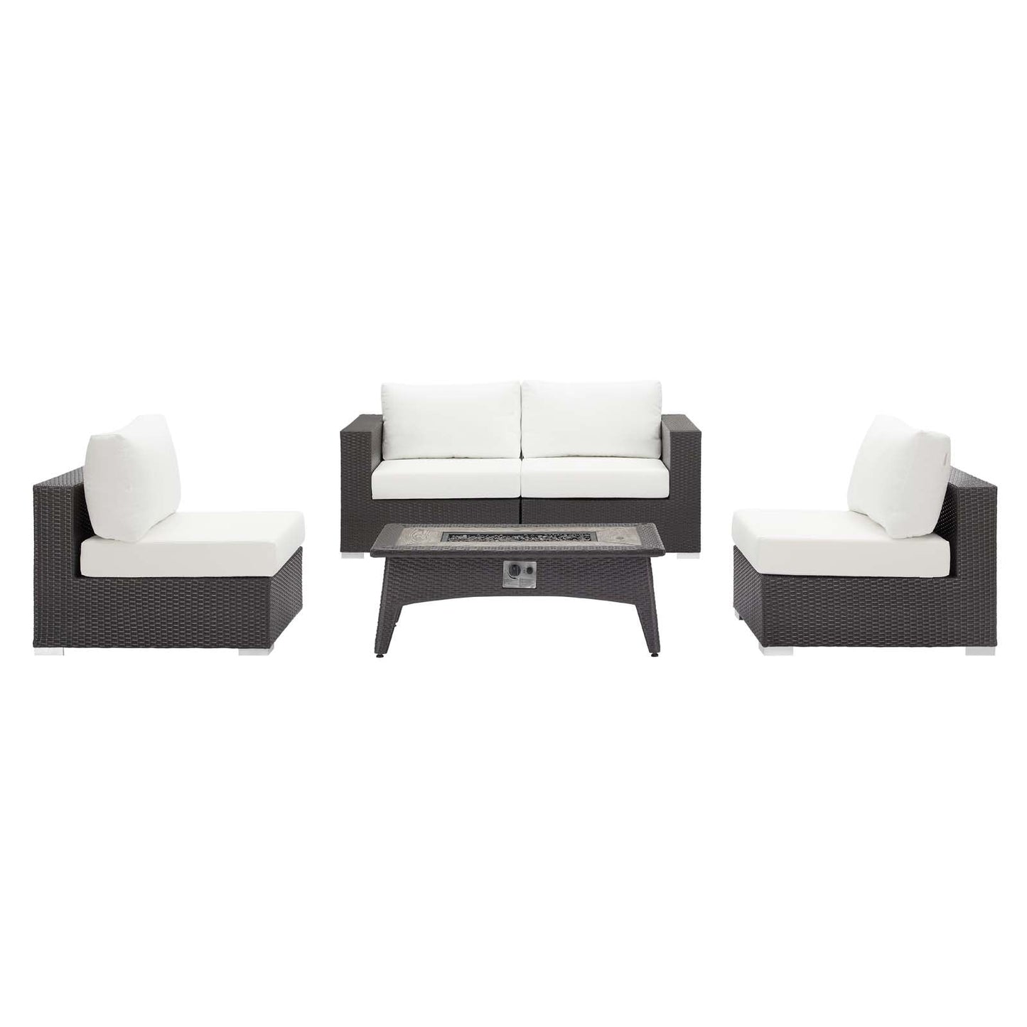 Convene 5 Piece Set Outdoor Patio with Fire Pit By Modway - EEI-3723 | Outdoor Sofas, Loveseats & Sectionals - 4