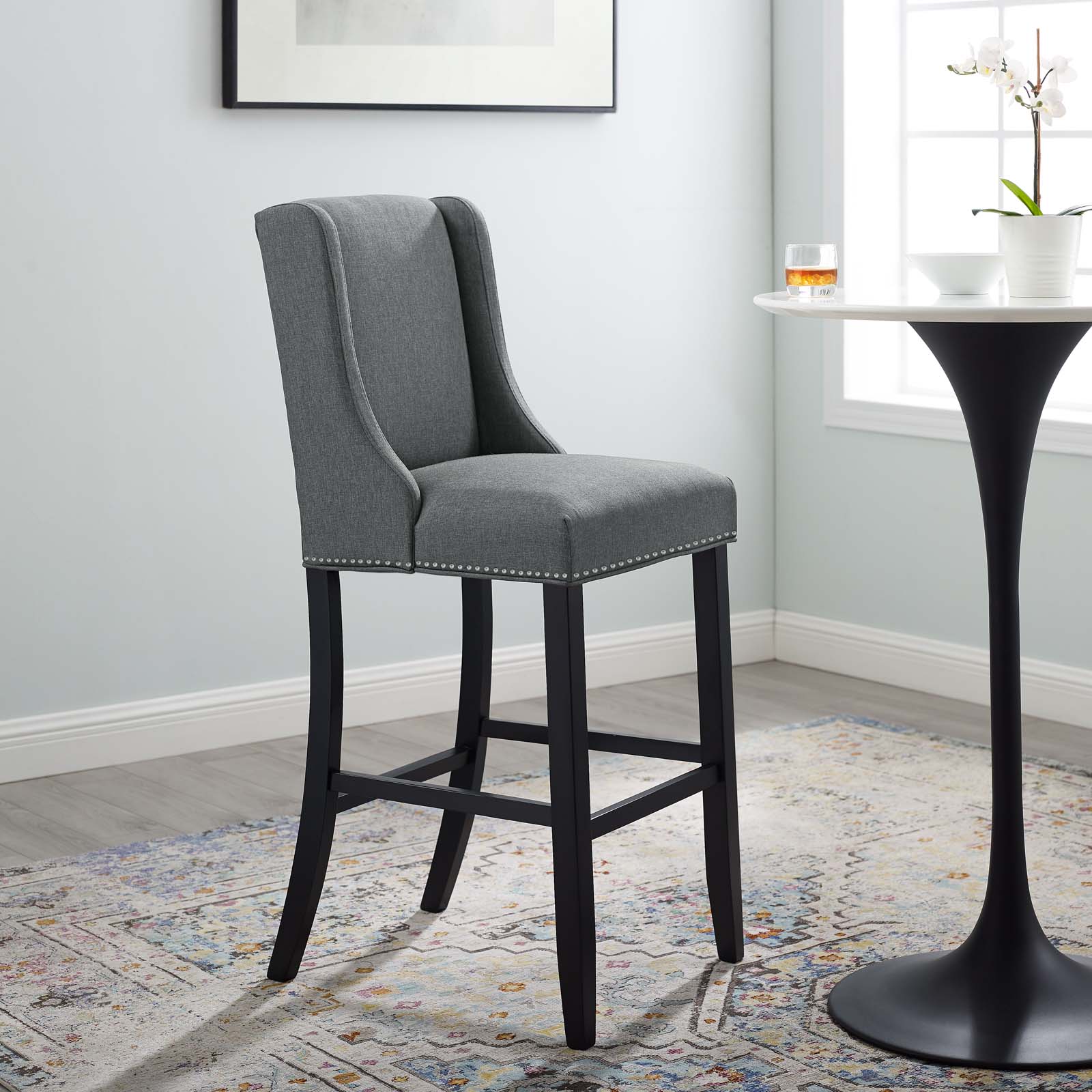 Modway Baron Upholstered Fabric Bar Stool | Bar Stools | 