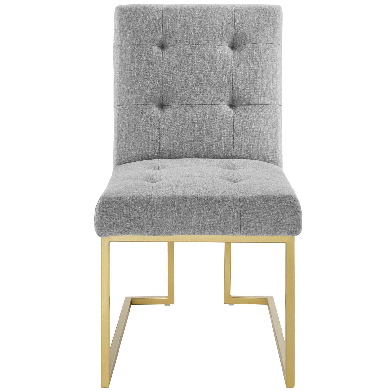 Modway Privy Gold Stainless Steel Upholstered Fabric Dining Accent Chair | Dining Chairs | Modishstore-3
