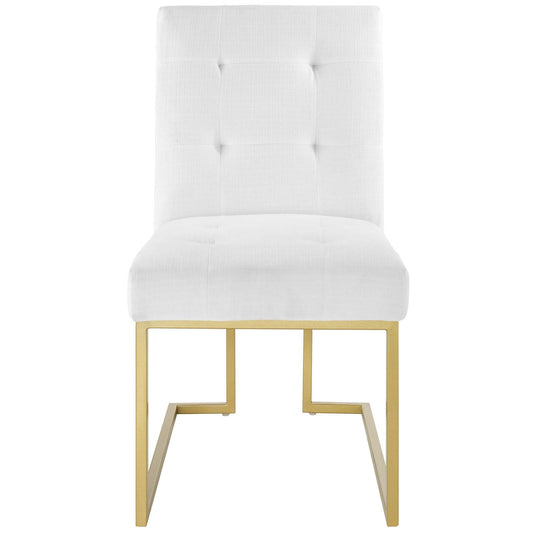 Modway Privy Gold Stainless Steel Upholstered Fabric Dining Accent Chair | Dining Chairs | Modishstore-4