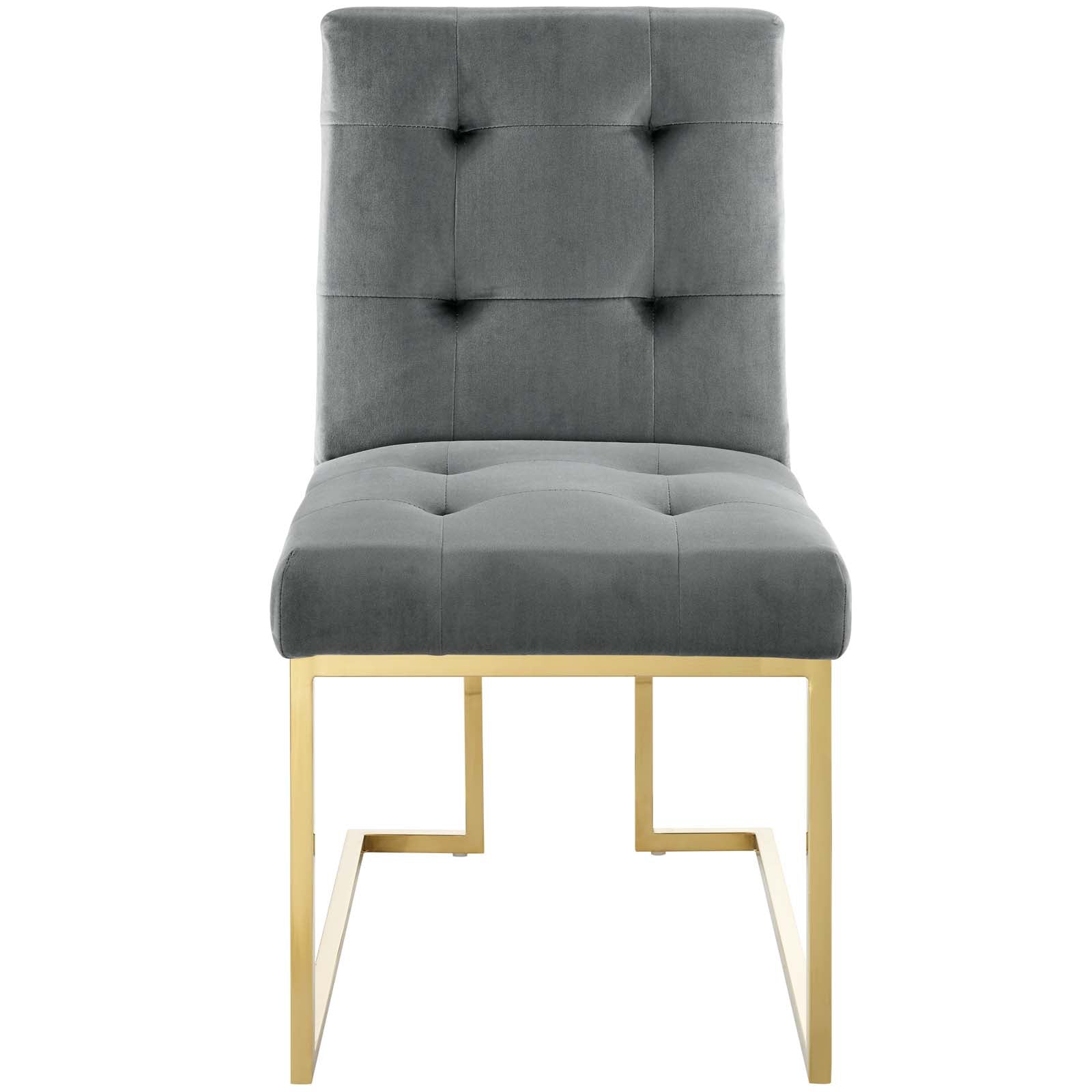 Modway Privy Gold Stainless Steel Performance Velvet Dining Chair | Dining Chairs | Modishstore
