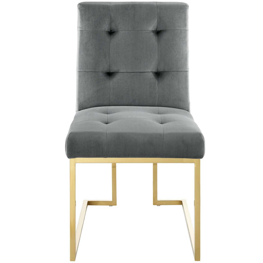 Modway Privy Gold Stainless Steel Performance Velvet Dining Chair | Dining Chairs | Modishstore