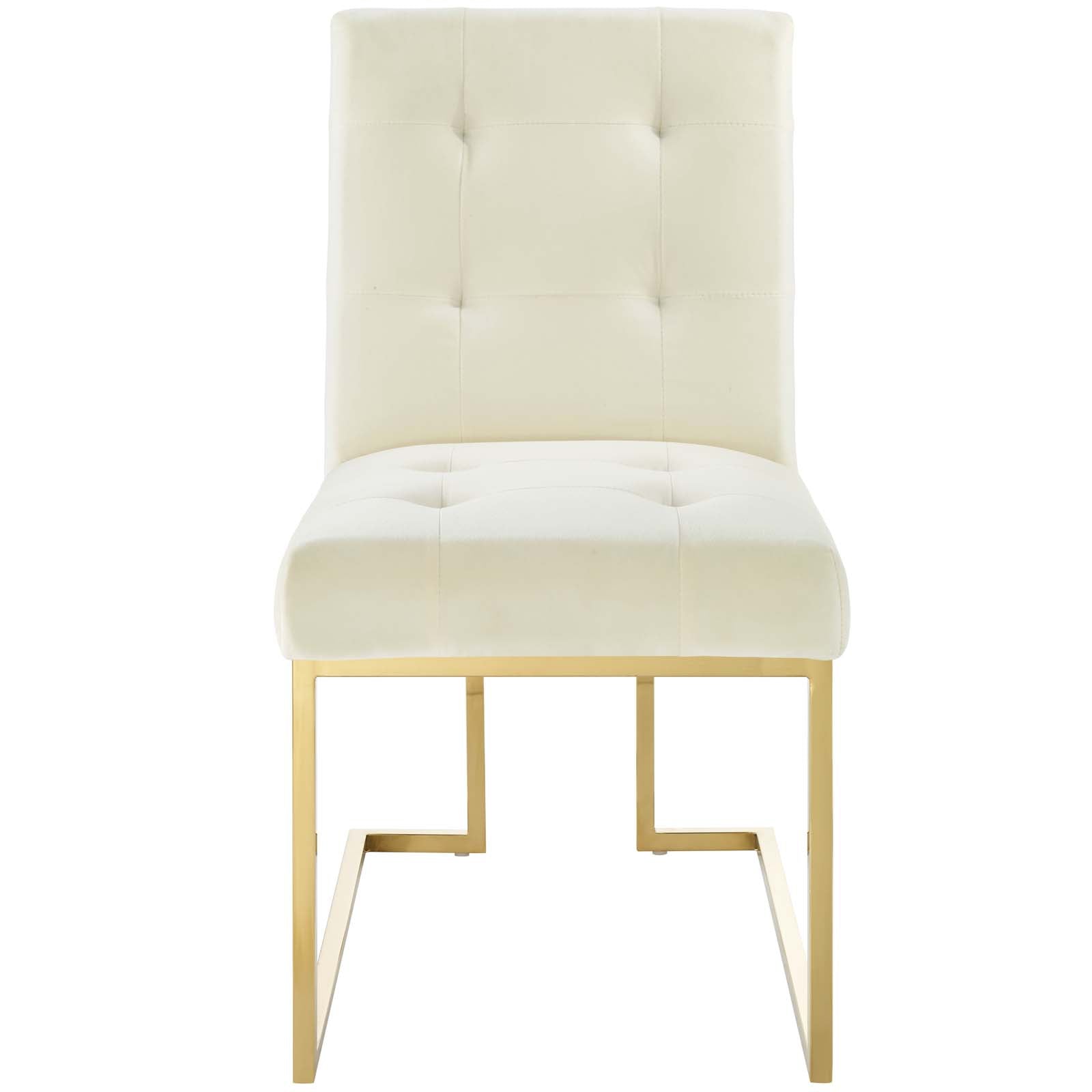 Modway Privy Gold Stainless Steel Performance Velvet Dining Chair | Dining Chairs | Modishstore-4