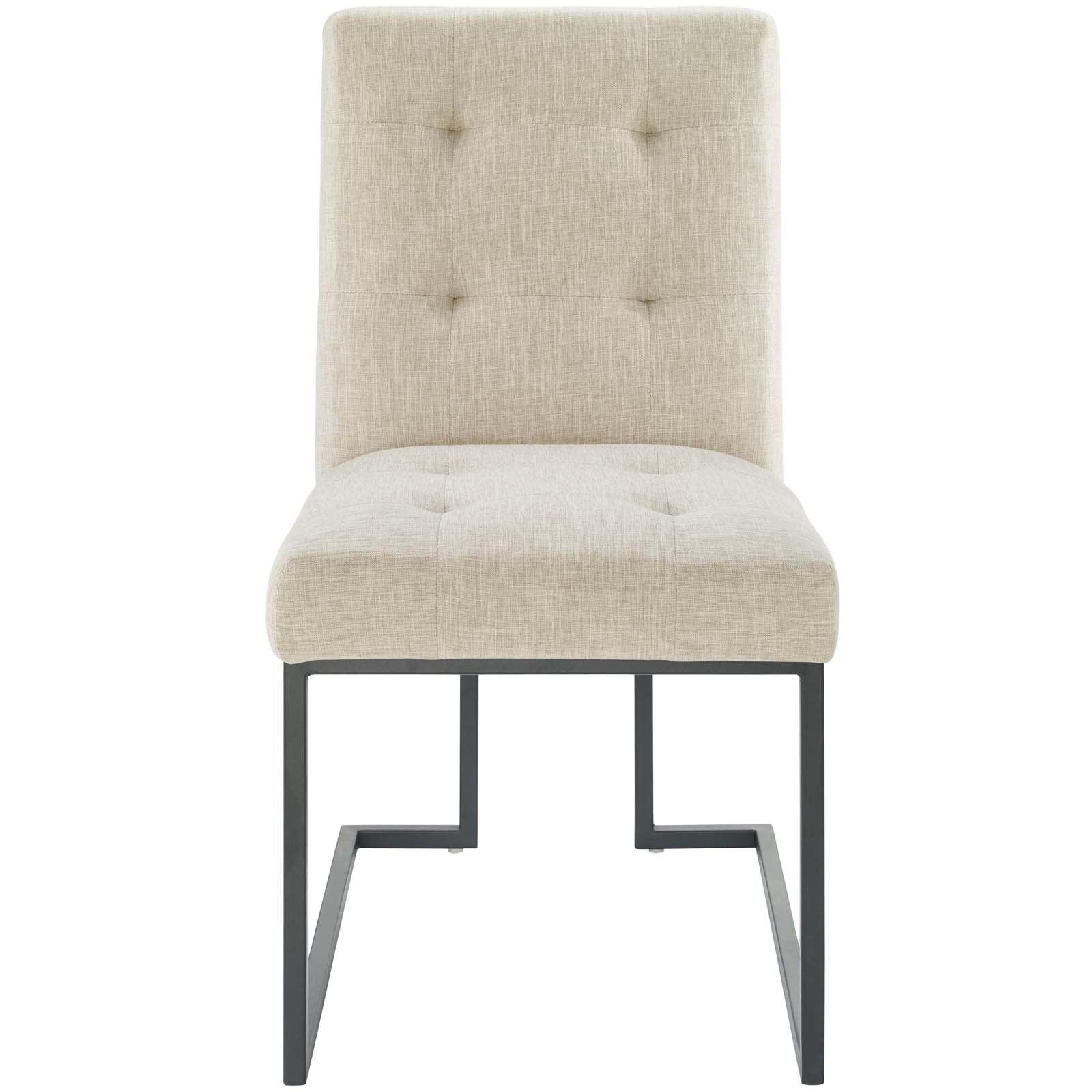 Modway Privy Black Stainless Steel Upholstered Fabric Dining Chair | Dining Chairs | Modishstore