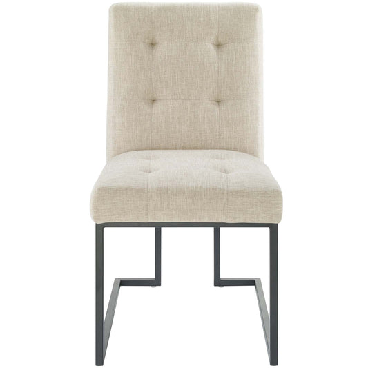 Modway Privy Black Stainless Steel Upholstered Fabric Dining Chair | Dining Chairs | Modishstore