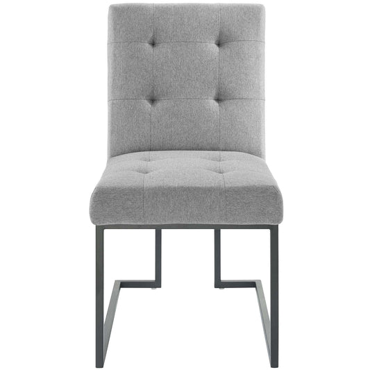 Modway Privy Black Stainless Steel Upholstered Fabric Dining Chair | Dining Chairs | Modishstore-2
