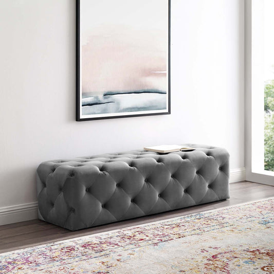 Modway Anthem 60" Tufted Button Entryway Performance Velvet Bench | Stools & Benches | 