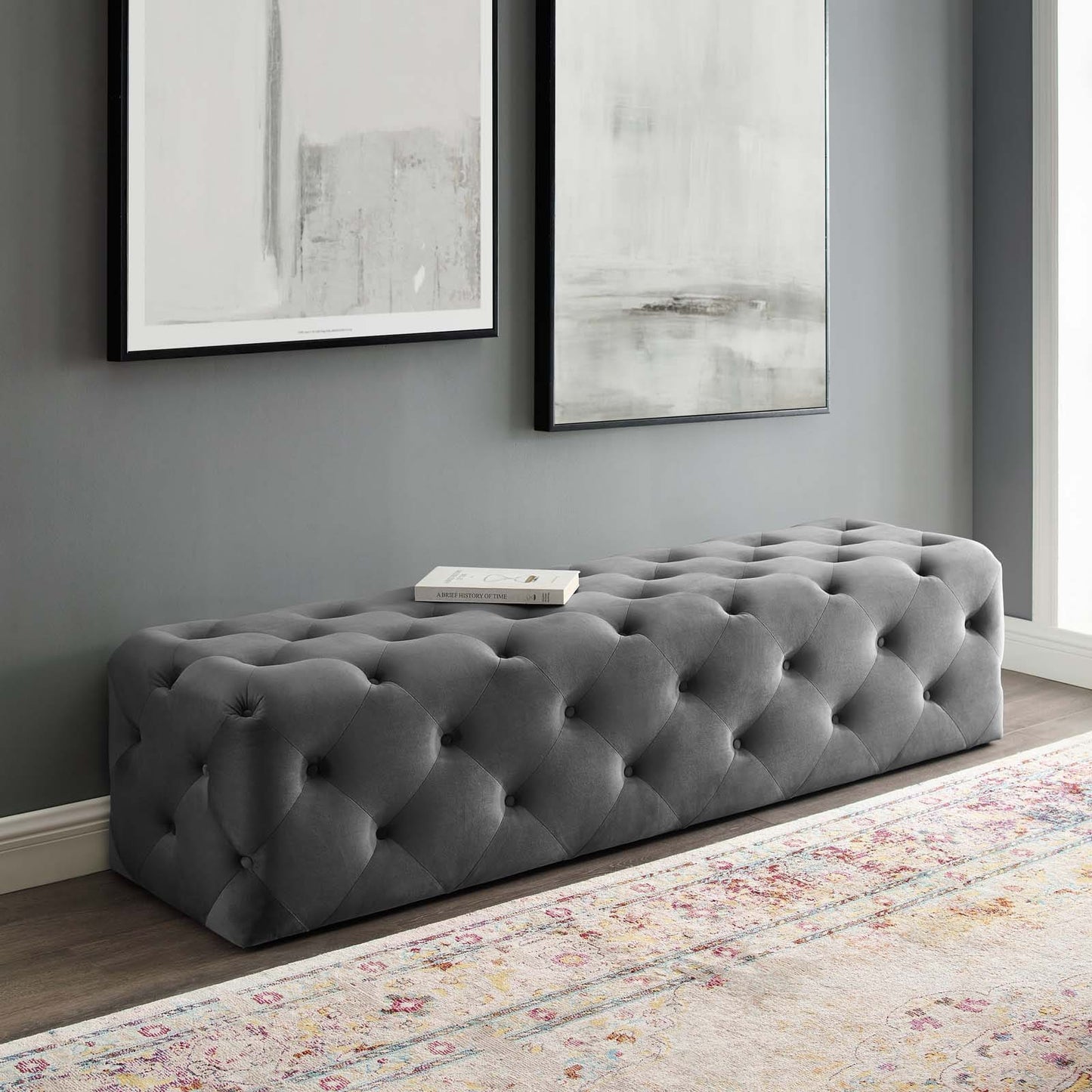 Modway Anthem 72" Tufted Button Entryway Performance Velvet Bench | Stools & Benches | 