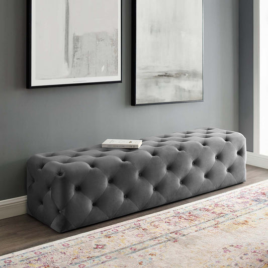 Modway Anthem 72" Tufted Button Entryway Performance Velvet Bench | Stools & Benches | 