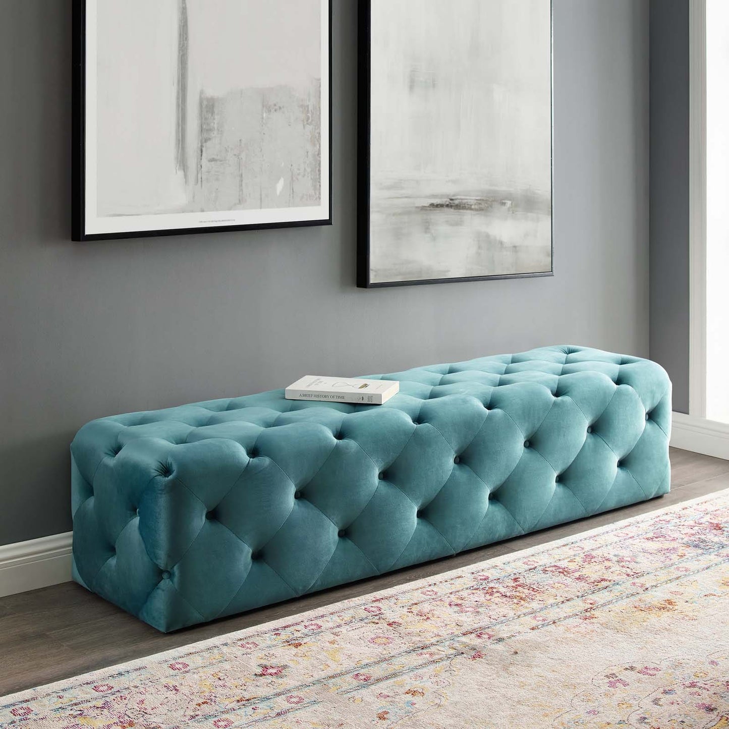 Modway Anthem 72" Tufted Button Entryway Performance Velvet Bench | Stools & Benches | 
